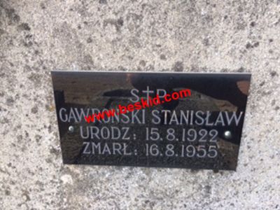 GAWRONSKI Stanislaw
Né 16.08.1922 Skowierzyn Podkarpackie (PL)
Fils Michal & Maria
Célibataire
Décès 16.08.1955 La Chapelle St-Mesmin (45)
Le jour de ses 33 ans
Lieu-dit « Monteloup »
Employé au 4243 Labor service Cie APO 213
Armée Américaine Captieux (33)
Copyright photo Joseph Lokietek
Copyright Frania
