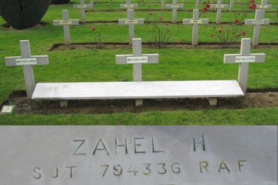 ZAHEL Henryk
- 26 ans -
Né 03.11.1915 Wytluga (Russie)
Décès 15.10.1942 Campigny (27)
Matricule 794336
Polish Air Force
18ème Unité de Formation Opérationnelle OTU
Sous-Officier
Wellington Z 1482 se perd dans un vol d'entraînement chargé de bombes. Les cinq membres ont péri
Tombe 1/3 - Rang AA - Carré III
copyright photo Piotr Packowski
copyright Frania
